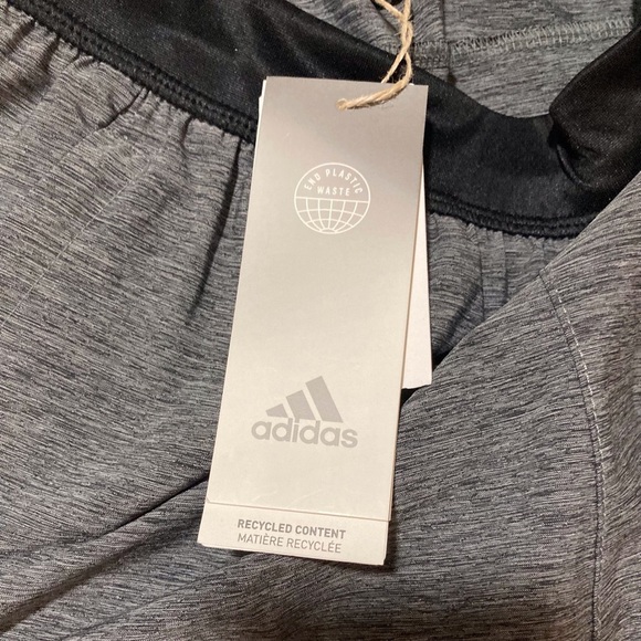 NWT Adidas Gray and Black Athletic Shorts Moisture-Wicking - Picture 6 of 9